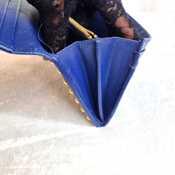Prada Royal Blue Wallet with Gold Accents - Picture 6 of 17